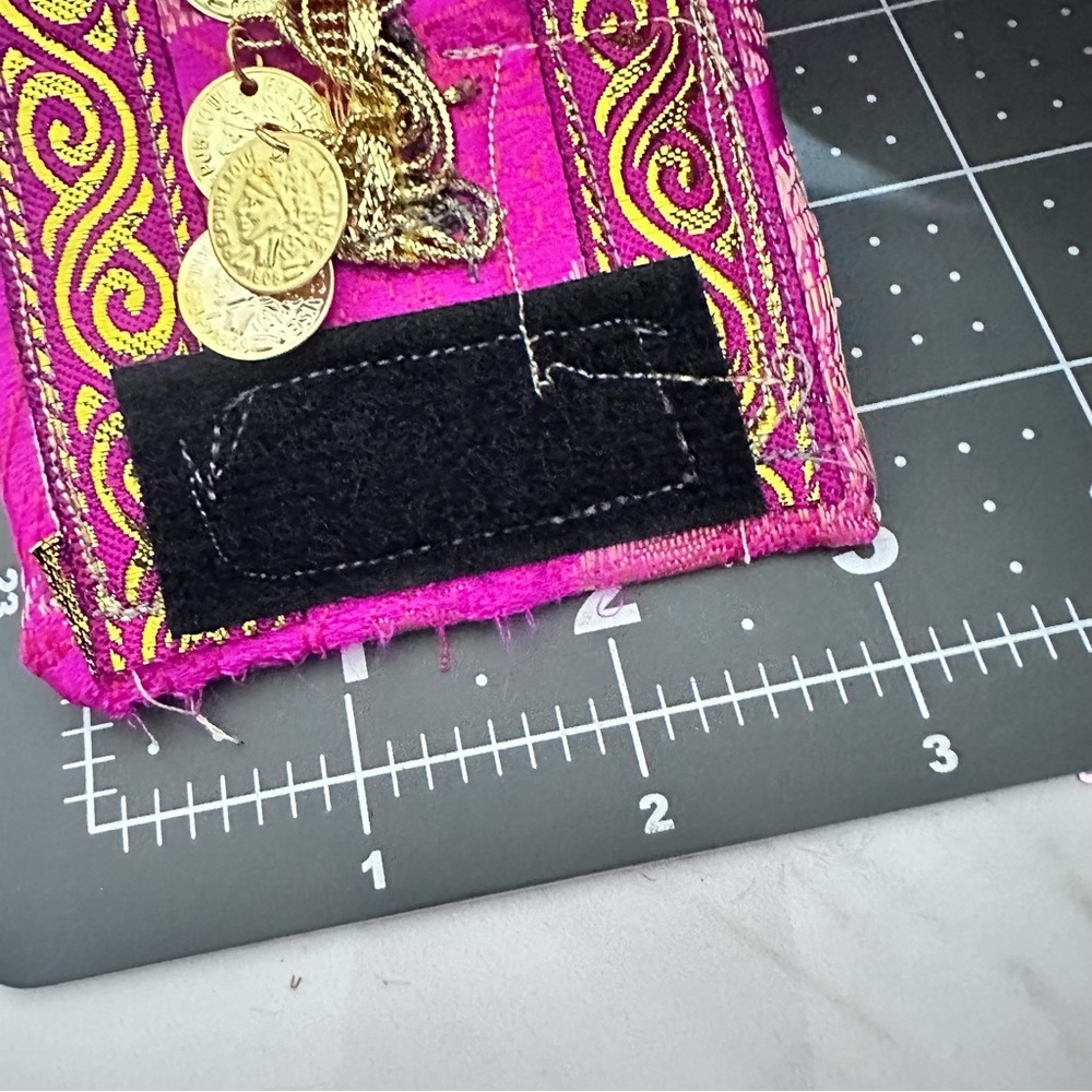RUBYRUDI Cuff Bracelet Handcrafted OOAK Fabric Embellished Artisan Wearable Art - Picture 10 of 16